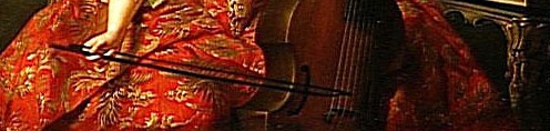 Detail of lady with a viol and a bow